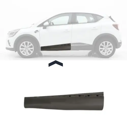 Offre Exclusive Moulure sous porte avant gauche pour RENAULT CAPTUR II 2020-2024, trous profil, noire gaufré, Neuve