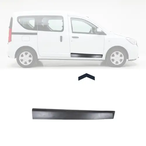 Moulure couverture porte avant droite pour DACIA DOKKER phase 1 2012-2017, avec clips, noire gaufré, Neuve Must-Have