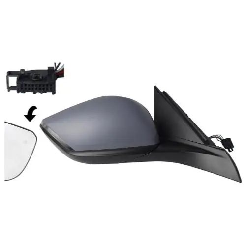 Rétroviseur éxterieur droit électrique pour PEUGEOT 308 III phase 1 T9 depuis 2021, dégivrant, rabattable électriquement, feu clignotant, feu de courtoisie, sonde, blis, 12 pins, Neuf à peindre Retour Gratuit